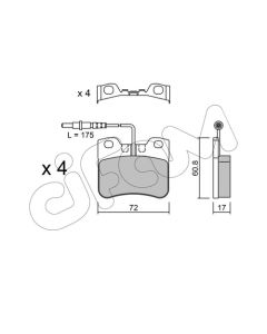 CIFAM 8220600 - Kit pastiglie freno, Freno a disco