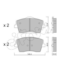 CIFAM 82211860 - Kit pastiglie freno, Freno a disco