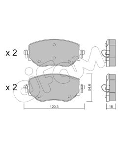CIFAM 82212250 - Kit pastiglie freno, Freno a disco