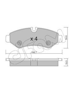 CIFAM 82212750 - Kit pastiglie freno, Freno a disco
