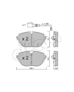CIFAM 82213210 - Kit pastiglie freno, Freno a disco