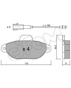 CIFAM 8221593 - Kit pastiglie freno, Freno a disco