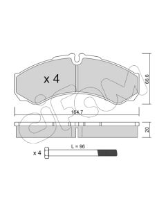 CIFAM 8222120 - Kit pastiglie freno, Freno a disco