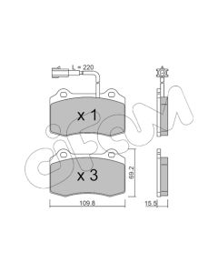 CIFAM 8222517 - Kit pastiglie freno, Freno a disco