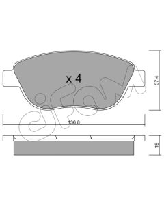 CIFAM 8223221 - Kit pastiglie freno, Freno a disco