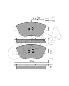 CIFAM 8223223 - Kit pastiglie freno, Freno a disco
