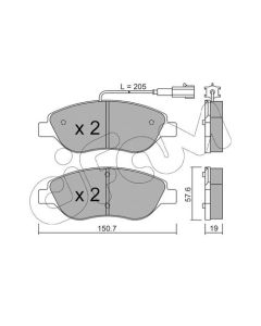 CIFAM 8225771 - Kit pastiglie freno, Freno a disco