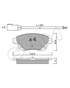 CIFAM 8226810 - Kit pastiglie freno, Freno a disco