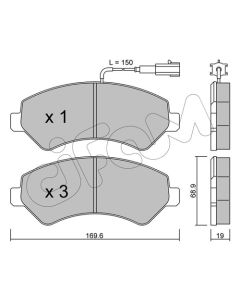 CIFAM 8227090 - Kit pastiglie freno, Freno a disco