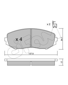 CIFAM 8227660 - Kit pastiglie freno, Freno a disco