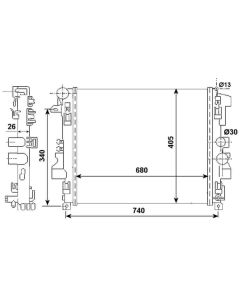 NRF 53801 - Radiatore, Raffreddamento motore