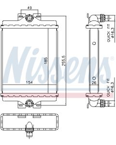 NISSENS 606296 - Radiatore, Raffreddamento motore