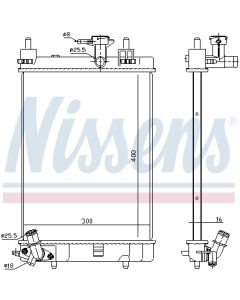 NISSENS 617554 - Radiatore, Raffreddamento motore