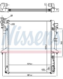 NISSENS 628966 - Radiatore, Raffreddamento motore