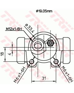 TRW BWD115 - Cilindretto freno