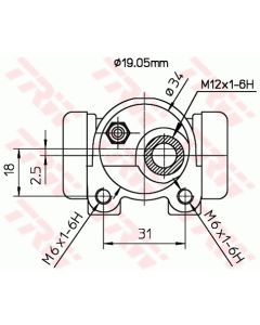 TRW BWD123 - Cilindretto freno