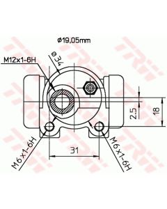 TRW BWD124 - Cilindretto freno