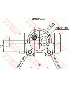 TRW BWD129 - Cilindretto freno