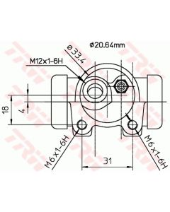 TRW BWF155 - Cilindretto freno
