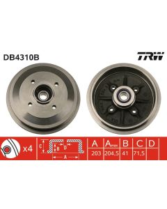 TRW DB4310B - Tamburo freno