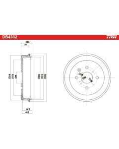 TRW DB4362 - Tamburo freno