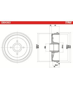 TRW DB4363 - Tamburo freno