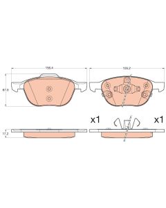 TRW GDB2059 - Kit pastiglie freno, Freno a disco