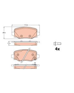 TRW GDB2116 - Kit pastiglie freno, Freno a disco