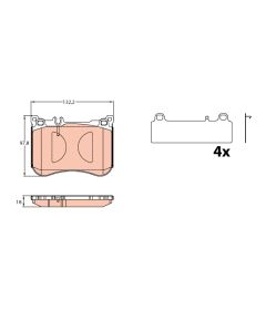 TRW GDB2144 - Kit pastiglie freno, Freno a disco