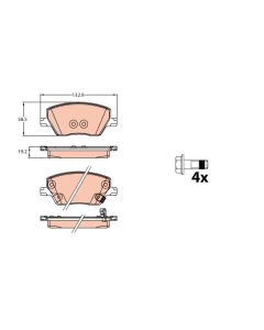 TRW GDB2151 - Kit pastiglie freno, Freno a disco