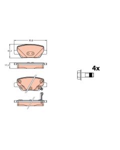TRW GDB2156 - Kit pastiglie freno, Freno a disco