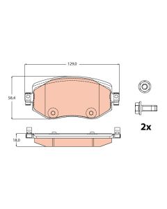TRW GDB2175 - Kit pastiglie freno, Freno a disco