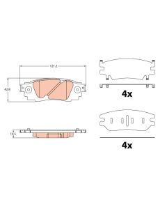 TRW GDB2183 - Kit pastiglie freno, Freno a disco