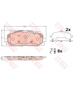 TRW GDB2190 - Kit pastiglie freno, Freno a disco