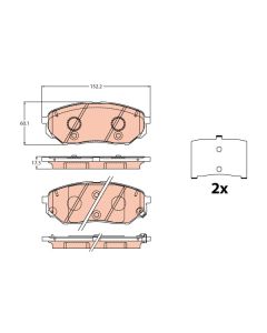 TRW GDB2195 - Kit pastiglie freno, Freno a disco