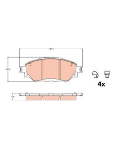 TRW GDB2196 - Kit pastiglie freno, Freno a disco
