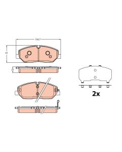 TRW GDB2227 - Kit pastiglie freno, Freno a disco