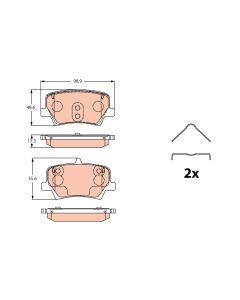 TRW GDB2277 - Kit pastiglie freno, Freno a disco