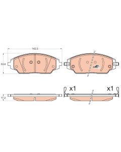 TRW GDB3579 - Kit pastiglie freno, Freno a disco
