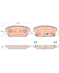 TRW GDB3582 - Kit pastiglie freno, Freno a disco