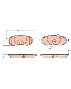 TRW GDB3634 - Kit pastiglie freno, Freno a disco