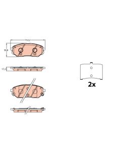 TRW GDB3638 - Kit pastiglie freno, Freno a disco