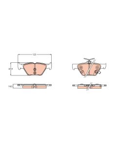 TRW GDB3639 - Kit pastiglie freno, Freno a disco