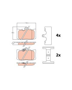 TRW GDB4460 - Kit pastiglie freno, Freno a disco