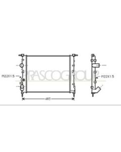 PRASCO DA220R001 - Radiatore, Raffreddamento motore