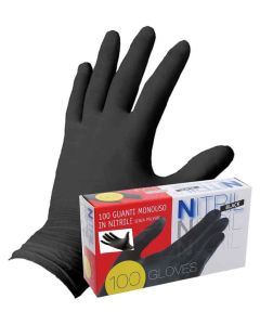 GUANTI IN NITRILE COLORE NERO MISURA M - SCATOLA DA 100 PZ