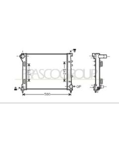 PRASCO FD008R002 - Radiatore, Raffreddamento motore