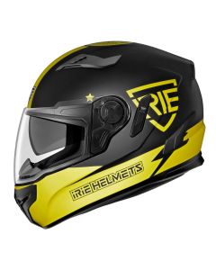 IRIE - Sfida, casco integrale - Nero Opaco AN22 Giallo - XS