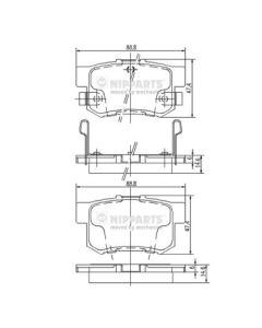 NIPPARTS J3614008 - Kit pastiglie freno, Freno a disco