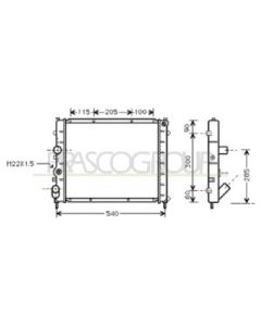 PRASCO RN916R010 - Radiatore, Raffreddamento motore